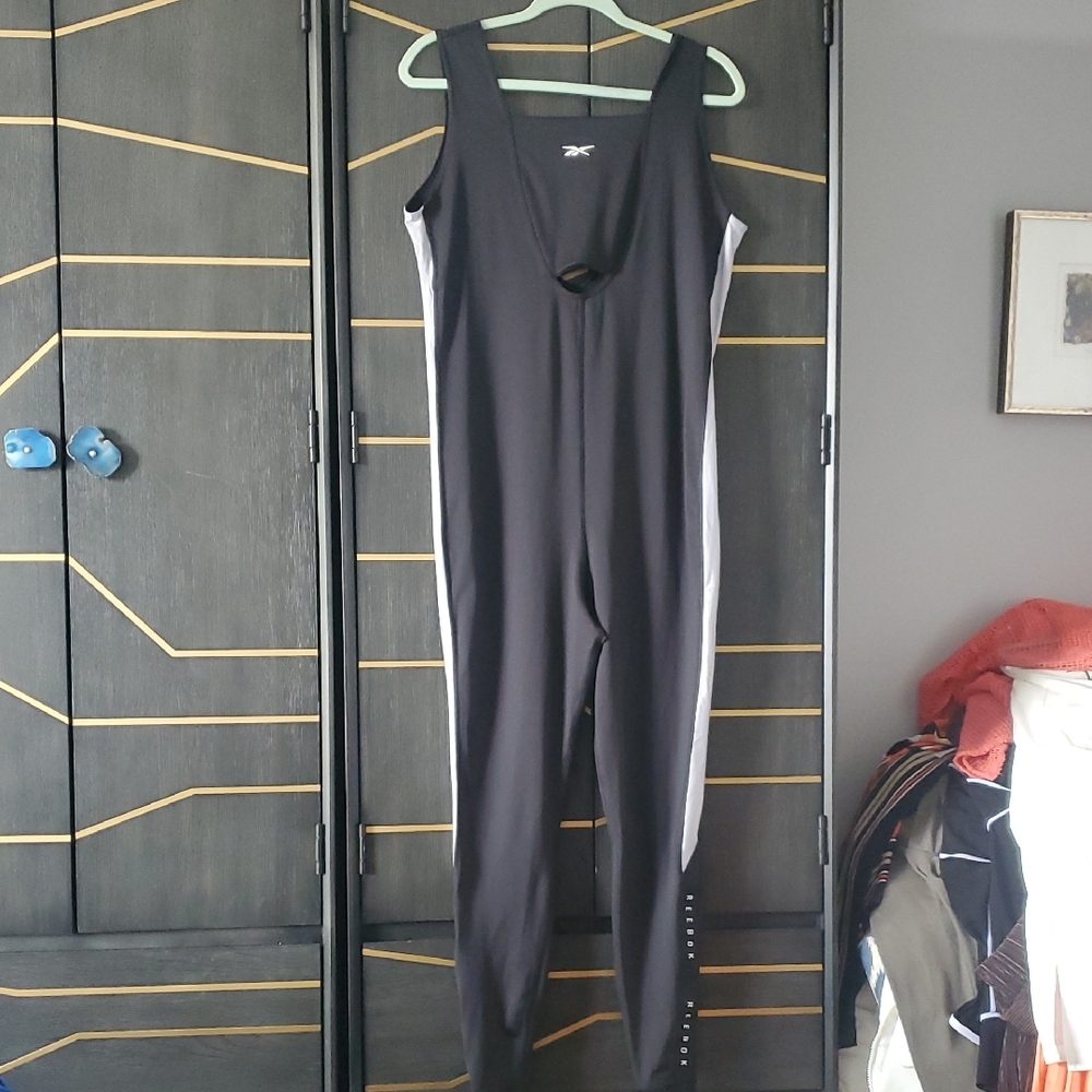 Reebok Black and White Athletic Jumpsuit